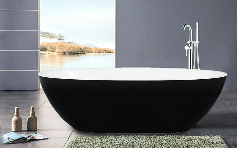 Freestanding Matte-Black Bathtub 1700mm KBT-5