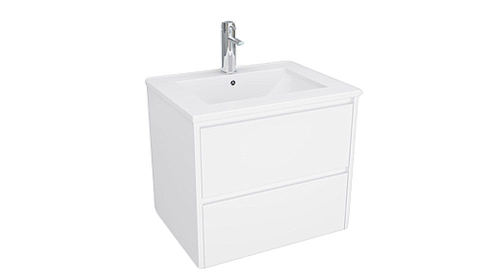 ALANA China Top White/ Timber 600mm Vanity ALW600VC