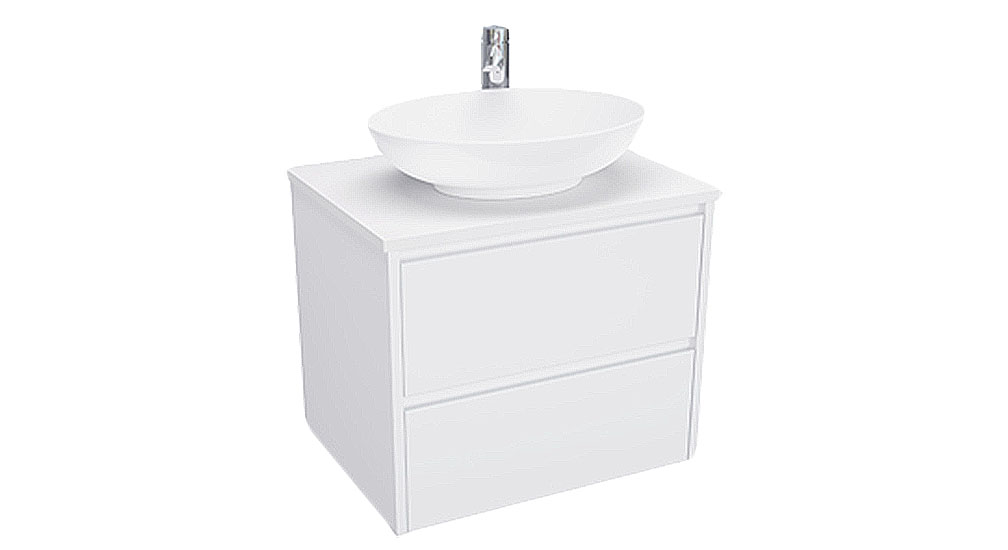 ALANA Stone Top White/ Timber 600mm Vanity ALW600ST