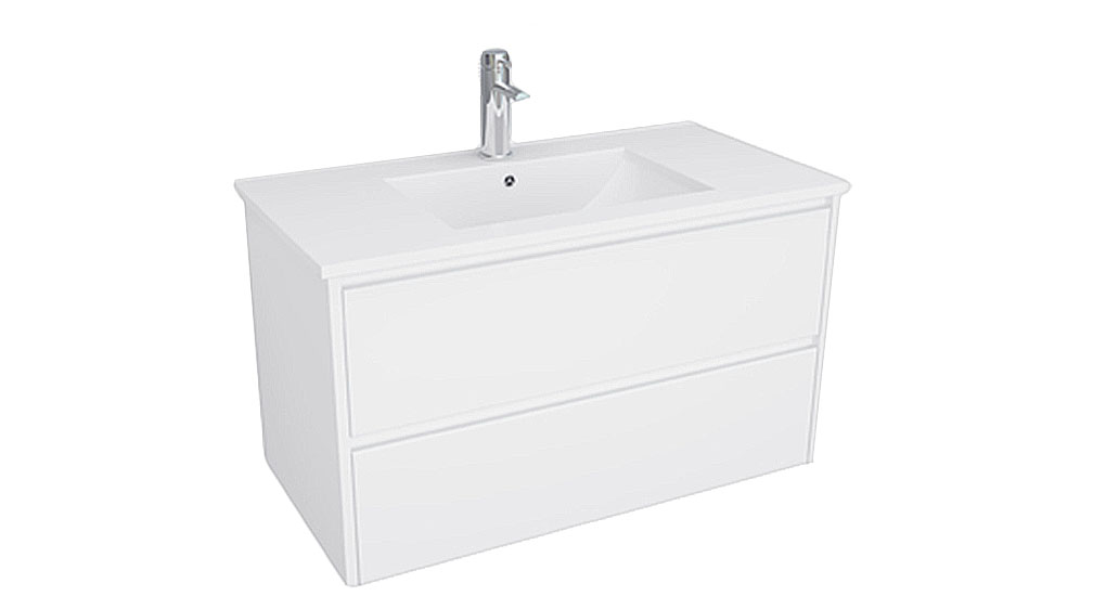 ALANA China Top White/ Timber 900mm Vanity ALW900VC