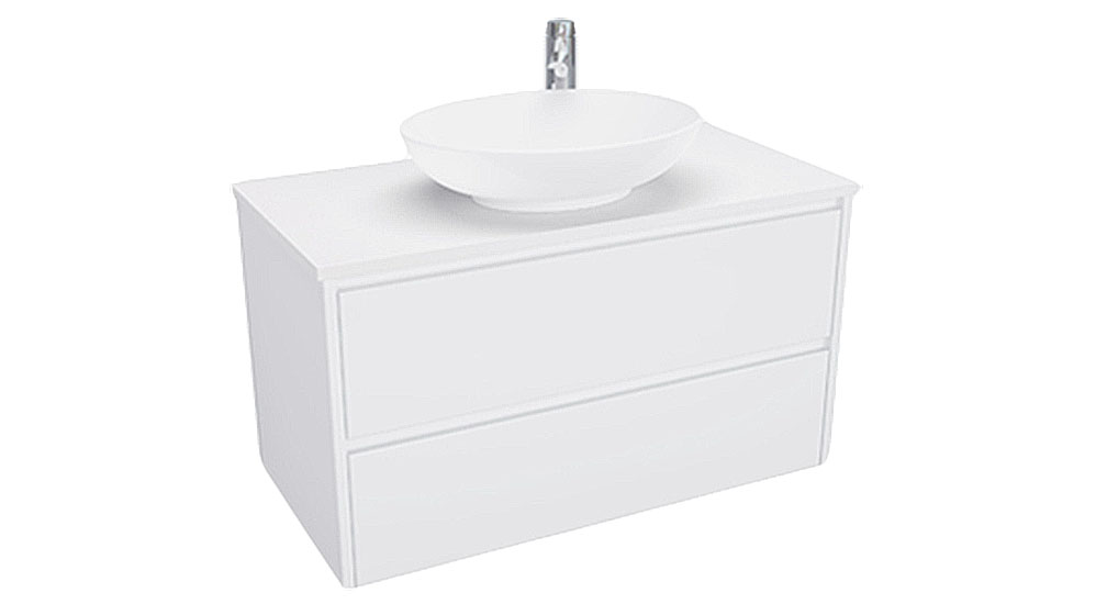 ALANA Stone Top White/ Timber 900mm Vanity ALW900ST