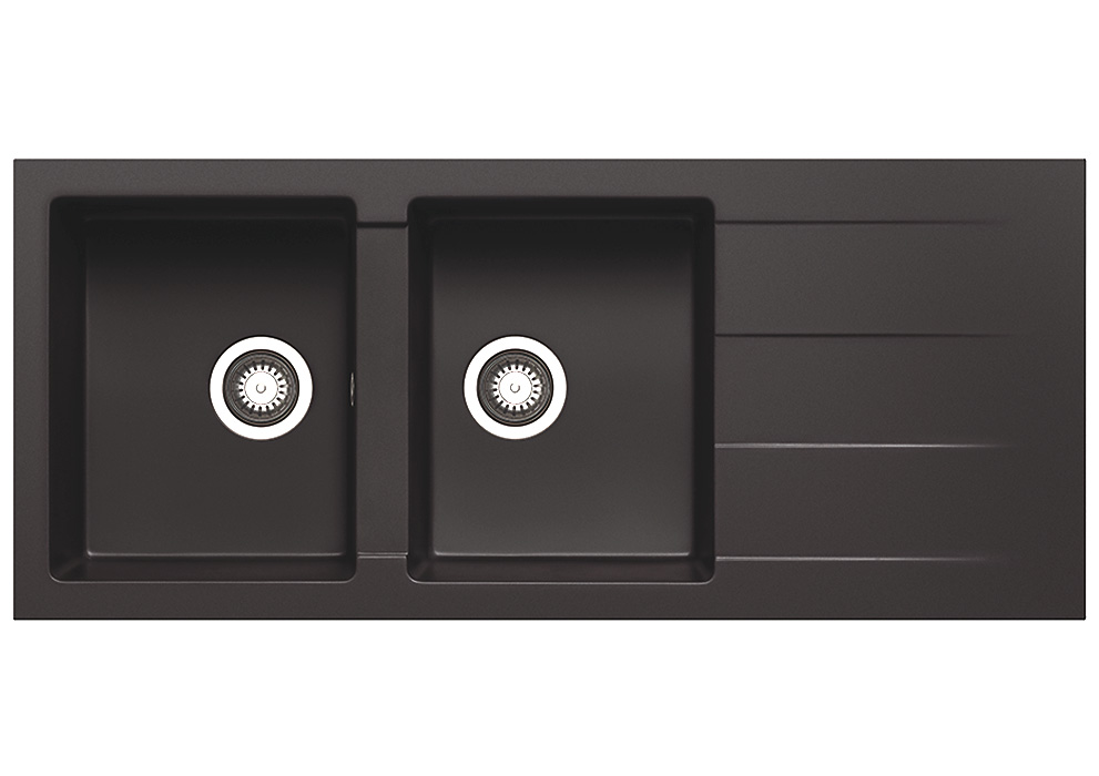 ATHLOS Black Range Double Bowl & Drainer 1160mm 70039618